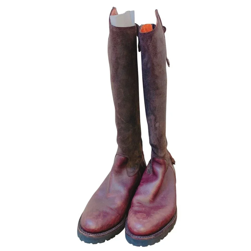 Penelope Chilvers Brown Tall Leather Boots Size 8 - Picture 1 of 5